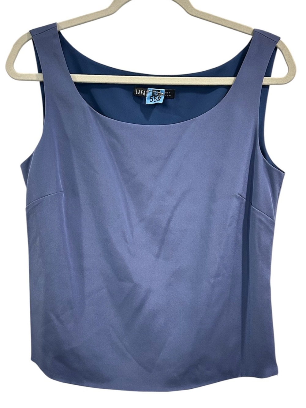 Lafayette 148 New York 95% Silk Camisole Sleeveless Blouse Tank Top Periwinkle 8